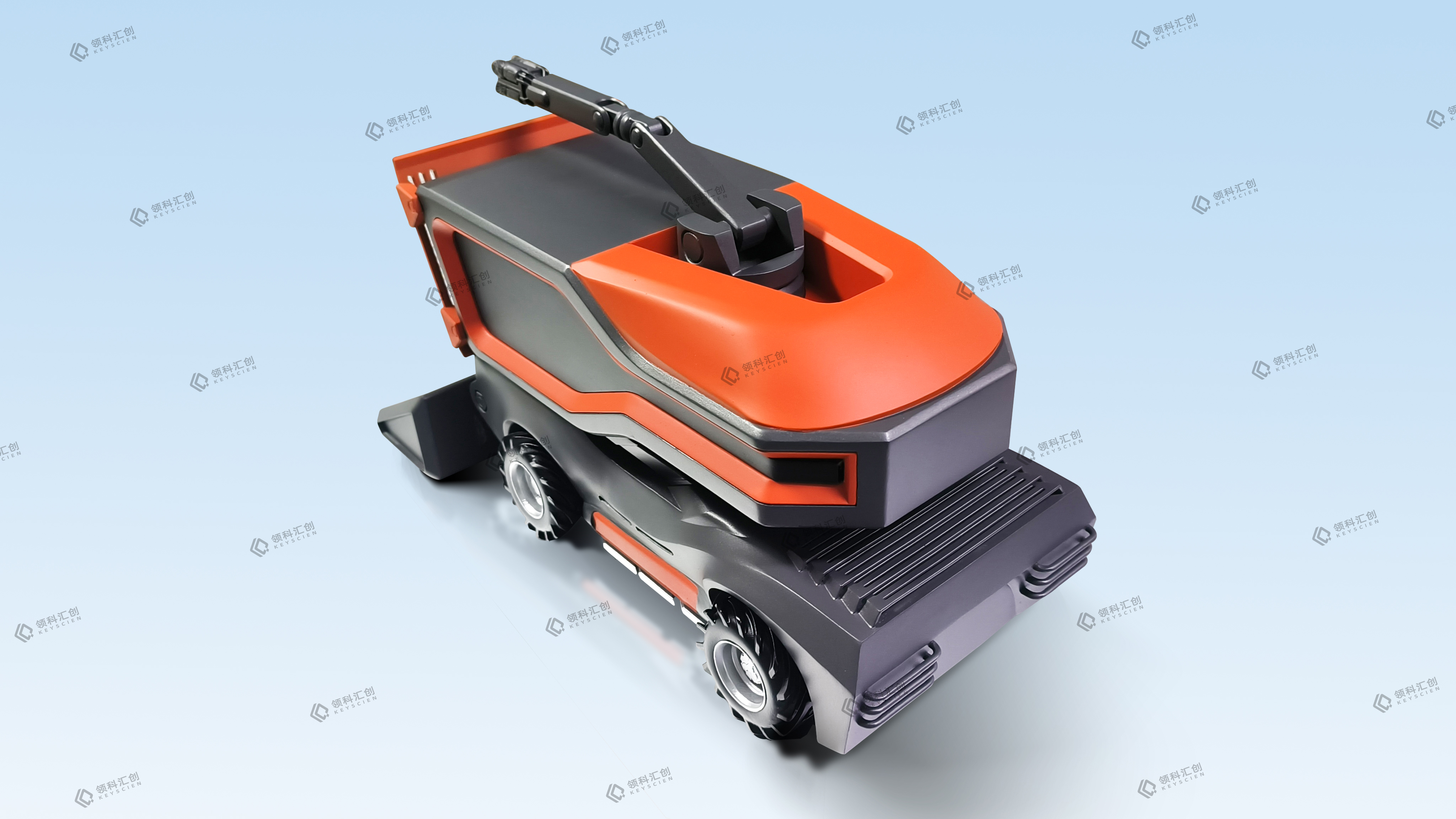 青島3d打印-賽博風(fēng)工程探索車 鏟土車頂水印