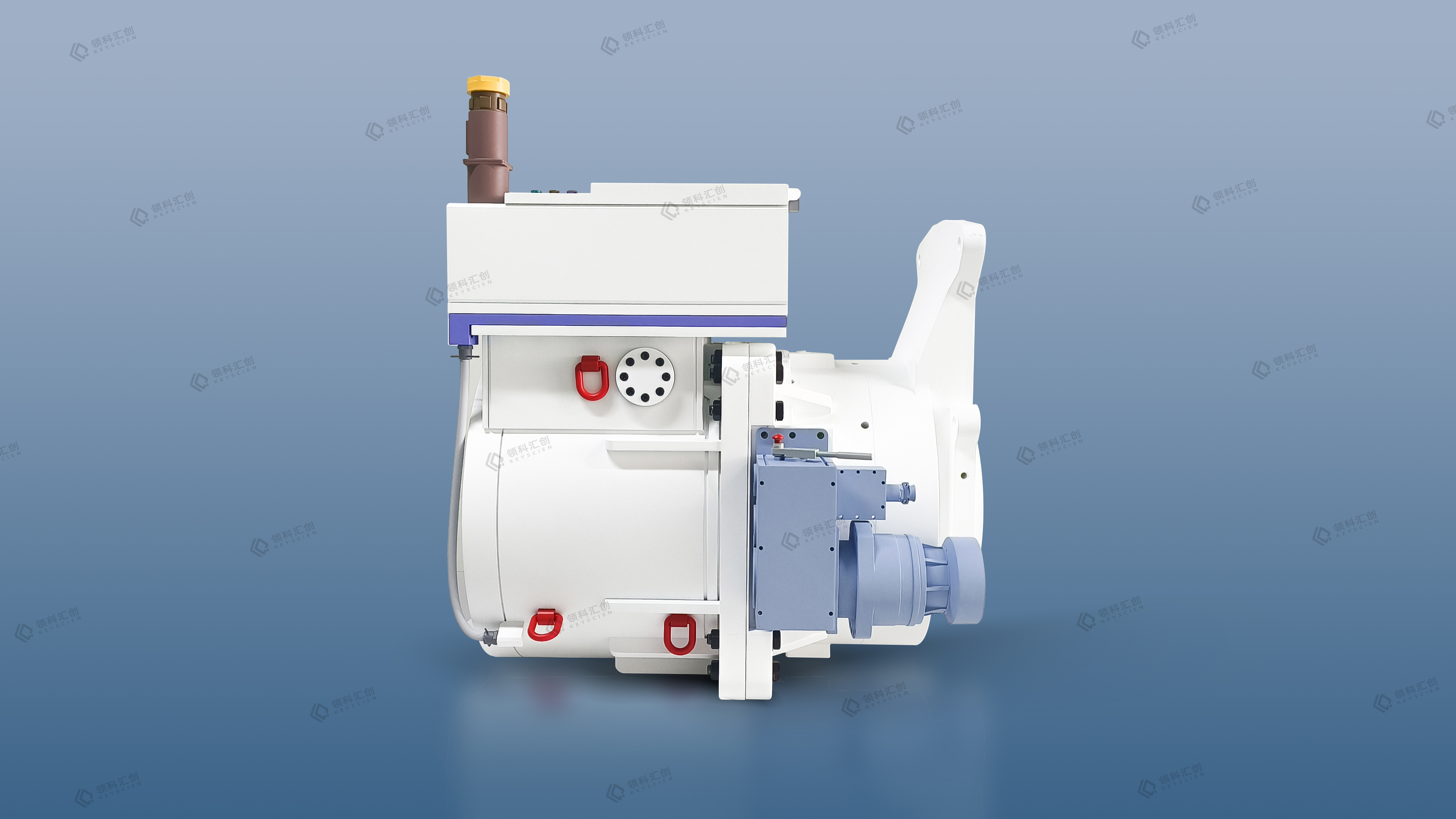 青島3d打印-船舶發(fā)動(dòng)機(jī)模型 白色設(shè)備加水印111